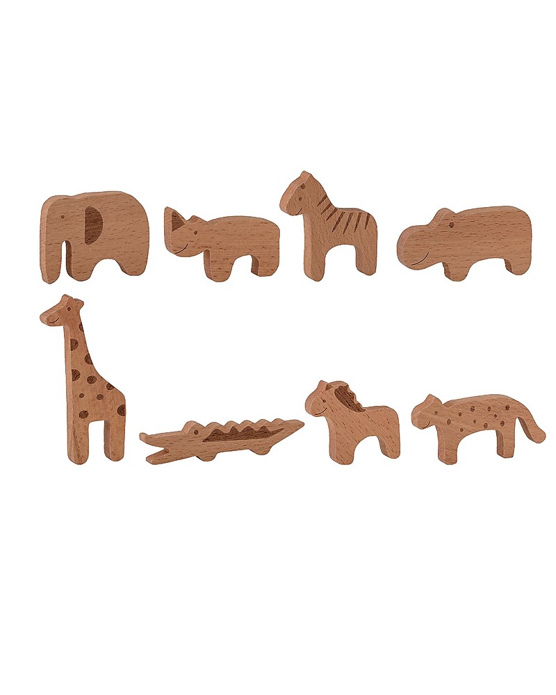 wooden toy animal set